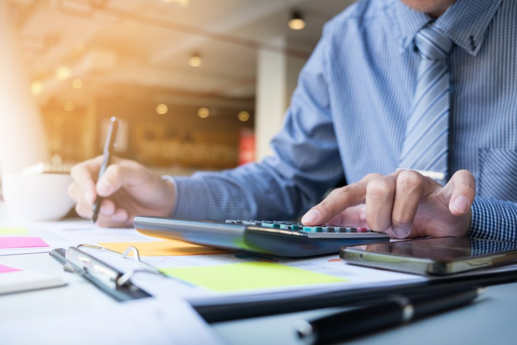 Business Finance Man Calculating Budget Numbers Invoices Financial Adviser Working 1024x683